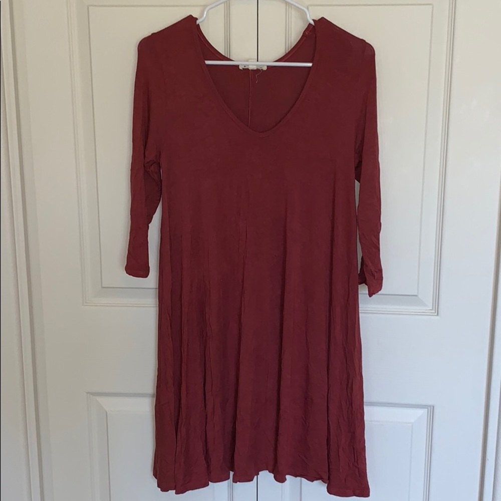 Rusty orange flowy dress